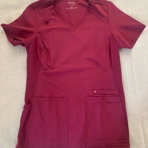 Cherokee iFlex Burgundy/Wine Scrub Top